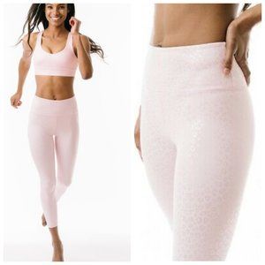 Zyia Leggings Leopard Print Unicorn Iridescent High Rise Barbie Pink 4